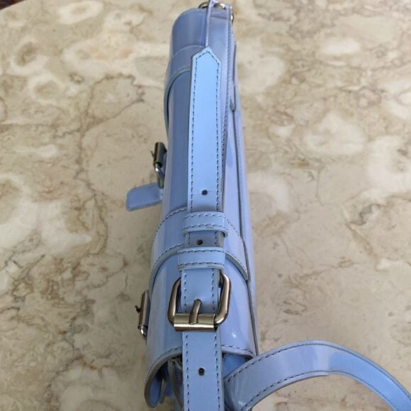 Heys Garden Party Mini Messenger Crossbody Bag Blue Patent Leather - Picture 14 of 14